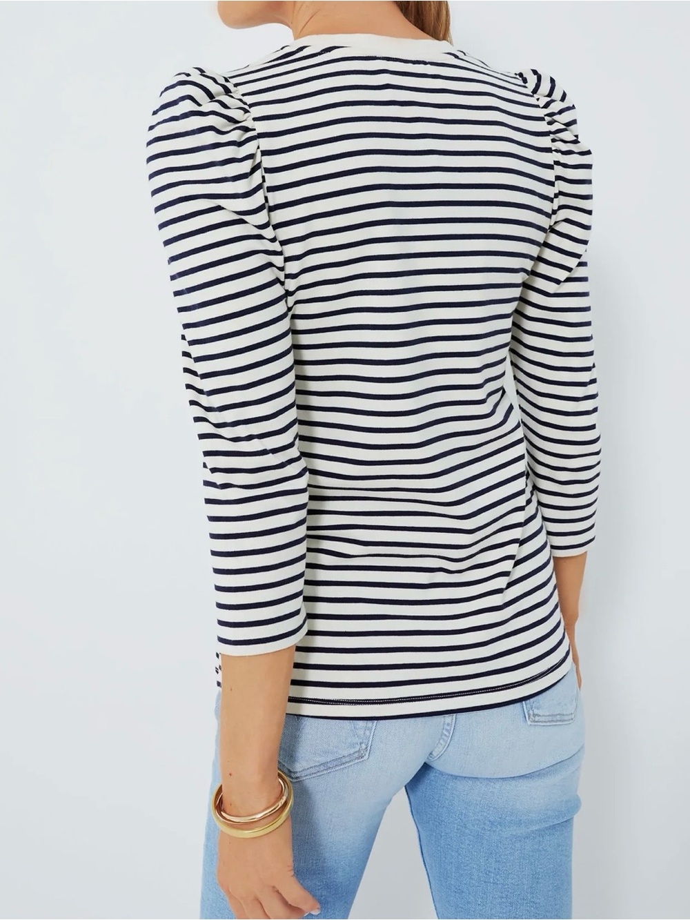 Tuckernuck Pomander Place Navy Striped Vesty Long Sleeve Crewneck - Picture 6 of 12